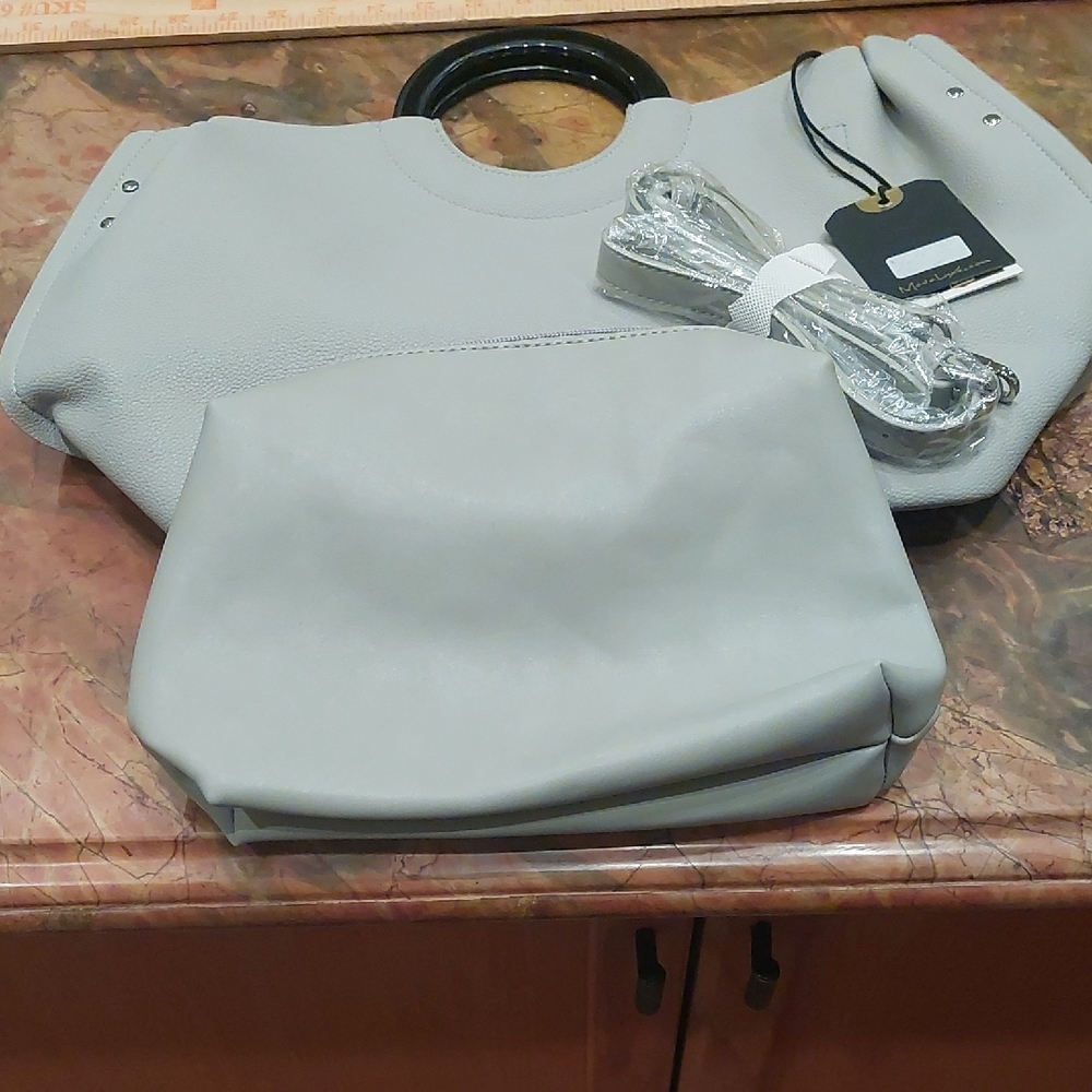 Moda Luxe Gray Tote Bag Set